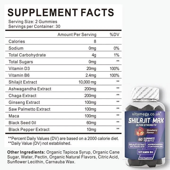VitaMega Shilajit Max Strength Gummies
